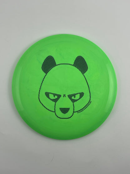 Innova Valkyrie disc golf fairway driver in green Star plastic with Pandamonium Big Panda stamp