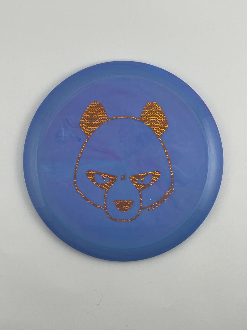 Innova Valkyrie disc golf fairway driver in lilac Star plastic with Pandamonium Big Panda stamp
