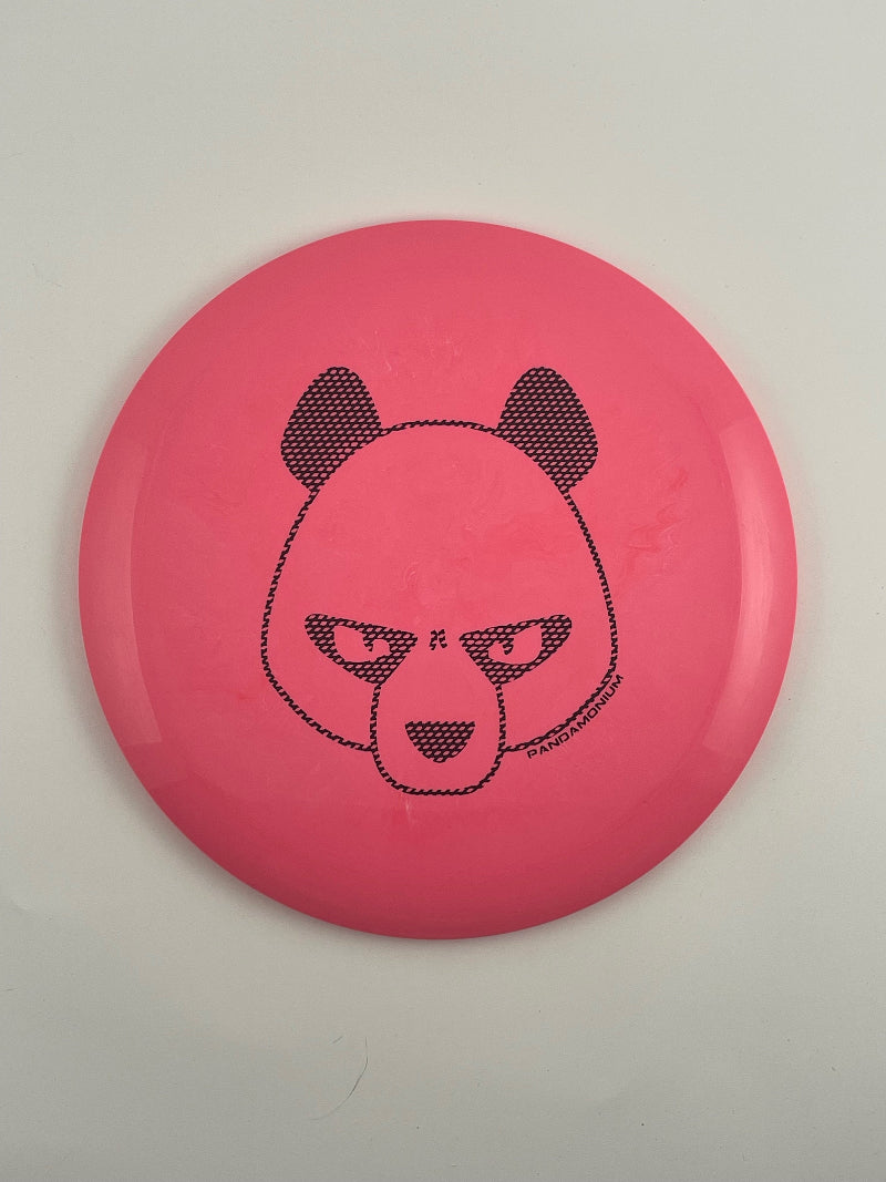 Innova Valkyrie disc golf fairway driver in pink Star plastic with Pandamonium Big Panda stamp