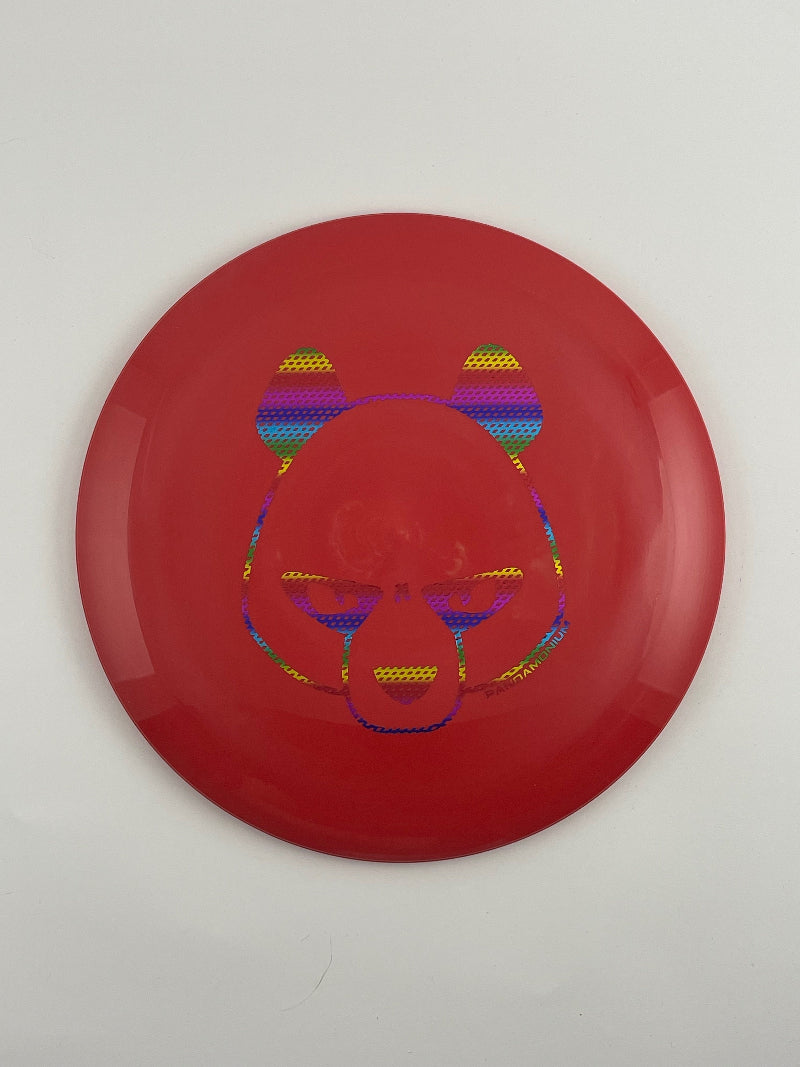 Innova Valkyrie disc golf fairway driver in red Star plastic with Pandamonium Big Panda stamp