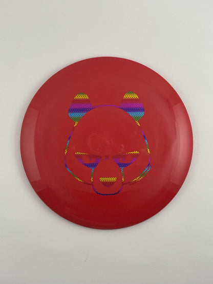 Innova Valkyrie disc golf fairway driver in red Star plastic with Pandamonium Big Panda stamp