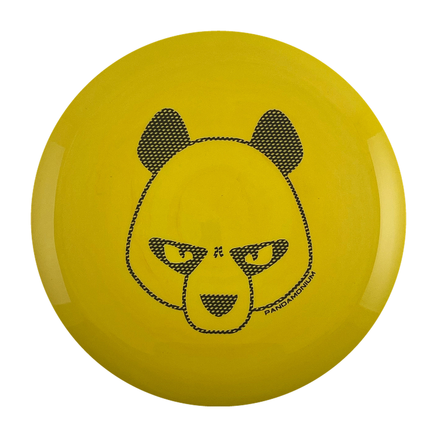Innova Valkyrie disc golf fairway driver in yellow Star plastic with Pandamonium Big Panda stamp, view 1