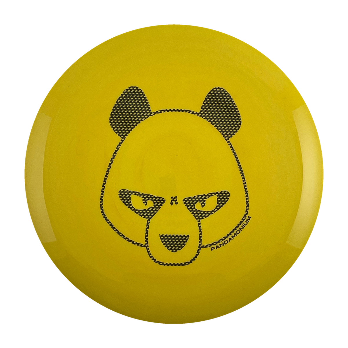 Innova Valkyrie disc golf fairway driver in yellow Star plastic with Pandamonium Big Panda stamp, view 1