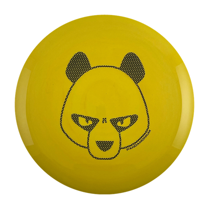 Innova Valkyrie disc golf fairway driver in yellow Star plastic with Pandamonium Big Panda stamp, view 1