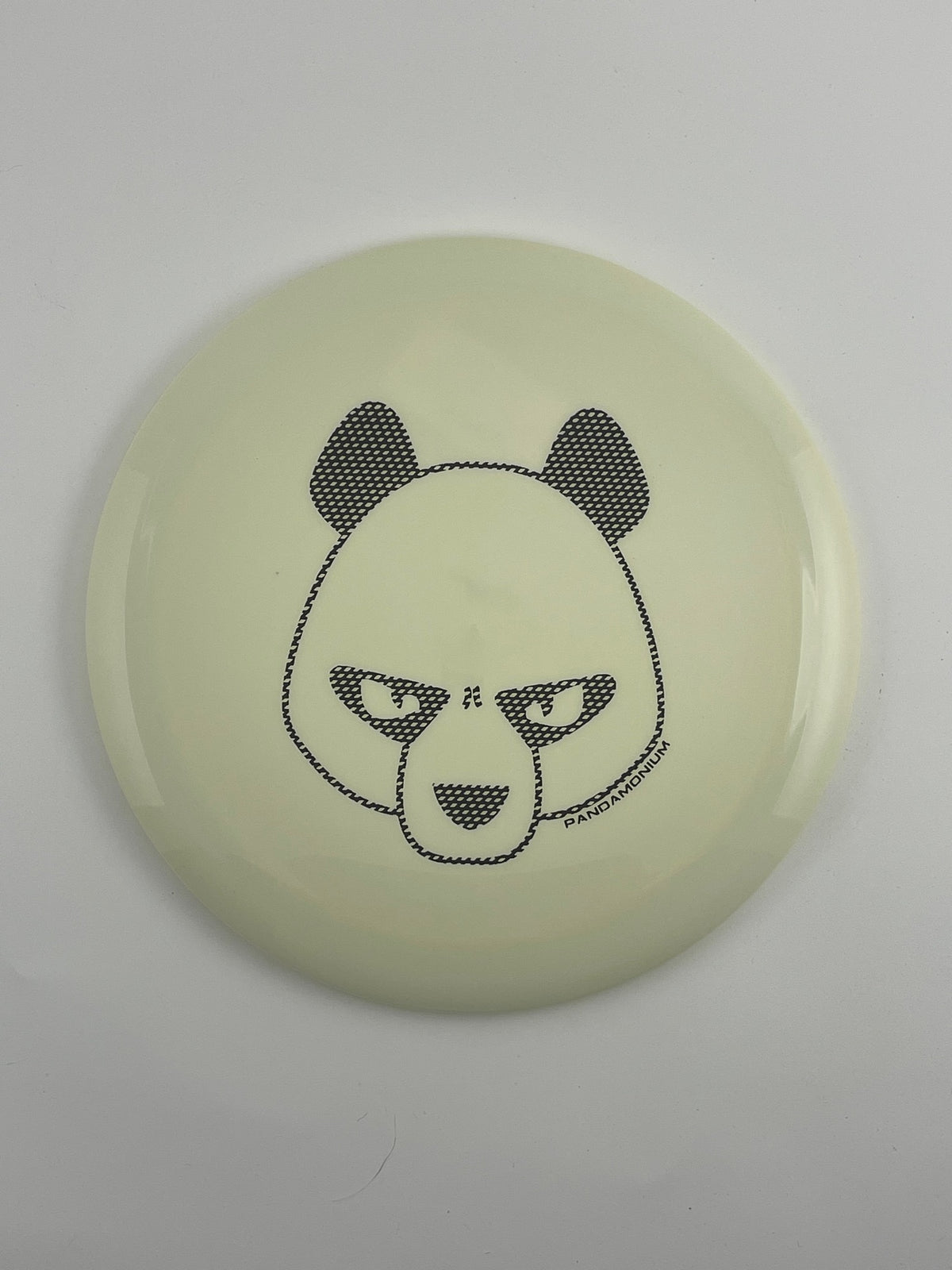 Innova Wraith disc golf distance driver in white Star plastic with Pandamonium Big Panda stamp