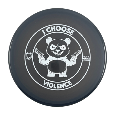 Discraft Zone disc golf putt and approach in black Z Line plastic with Pandamonium I Choose Violence stamp, view 1