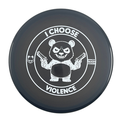 Discraft Zone disc golf putt and approach in black Z Line plastic with Pandamonium I Choose Violence stamp, view 1