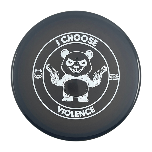 Discraft Zone disc golf putt and approach in black Z Line plastic with Pandamonium I Choose Violence stamp, view 1